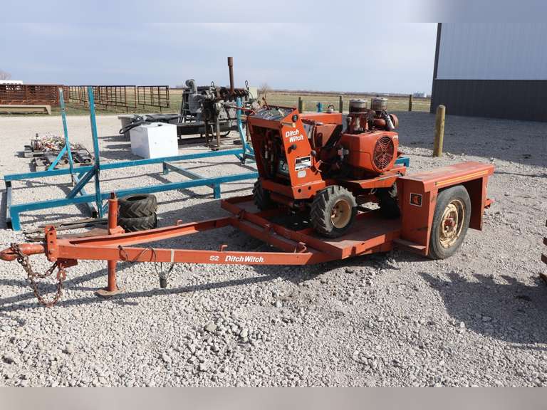 Ditch Witch VP12 Walk Behind Vibratory Plow & Trailer Adam Marshall Land & Auction, LLC