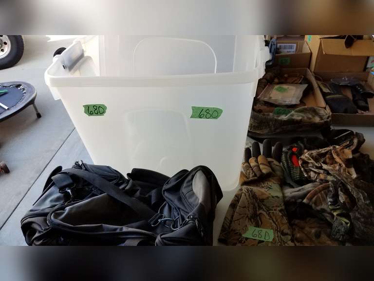 Tote W/Lid Hunting Clothes and Bags Adam Marshall Land & Auction, LLC