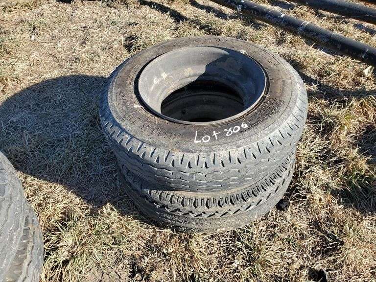 (2) Used Trailer Tires & Rims Adam Marshall Land & Auction, LLC