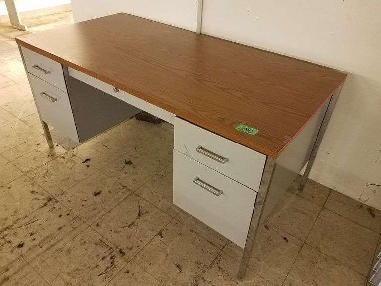 Metal office desk 60x30x29 Adam Marshall Land & Auction, LLC