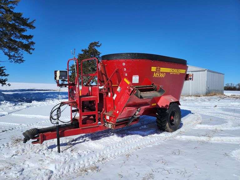 Schuler MS360 Vertical Mixer Feed Wagon Adam Marshall Land & Auction, LLC
