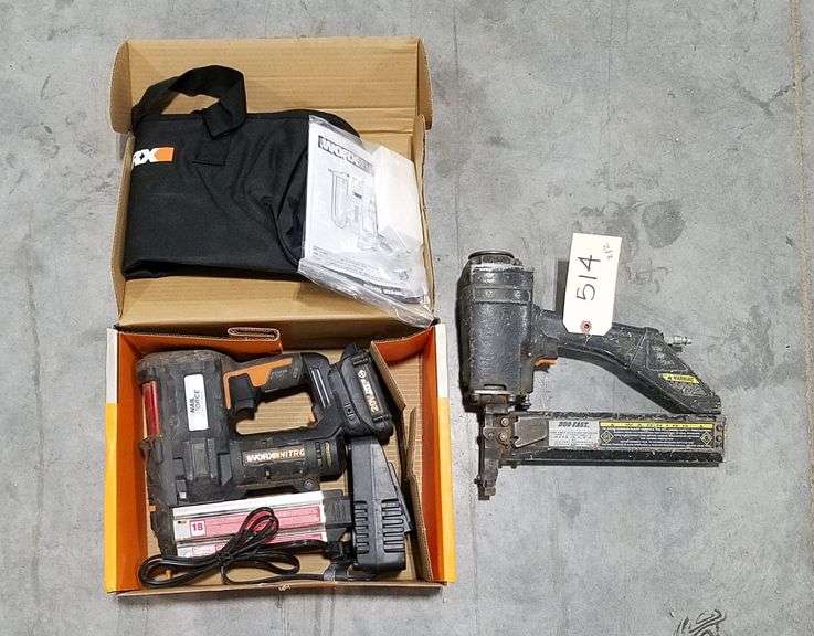Worx Nitro Brad Nailer/Staple Gun Kit & DuoFast Sheathing Stapler