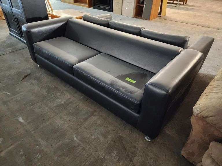 Faux Leather Sofa 84" Wide Adam Marshall Land & Auction, LLC