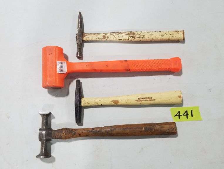 Assorted Hammers Shrinking Hammer, Pick Finishing Hammer, Tack Hammer