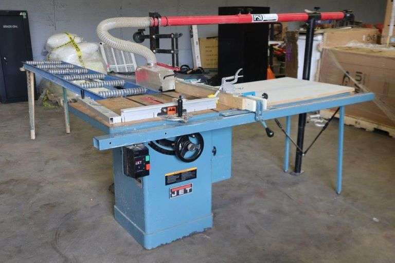 Jet Industrial 10" Tilting Arbor Saw w/ Fence, Rollers, Jigs & More