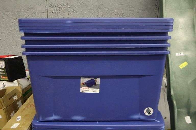 (4) 45 Gal Storage Containers on Wheels Matthews Auctioneers