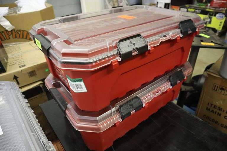 (2) Husky 12 gal professional duty storage container Matthews Auctioneers