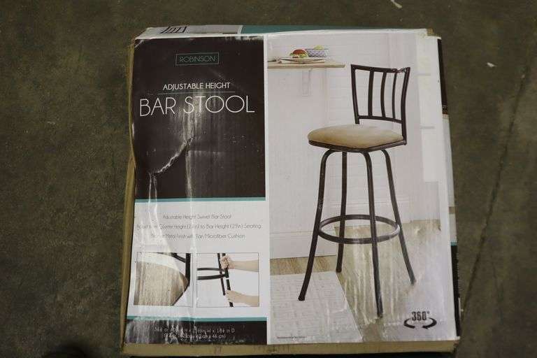 (2) Robinson Adjustable Height Bar Stools Matthews Auctioneers