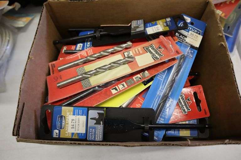 Group lot of drill bits and assorted items Matthews Auctioneers