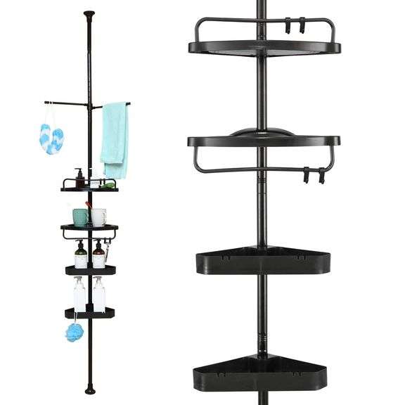 4 tier tension pole shower caddy Matthews Auctioneers