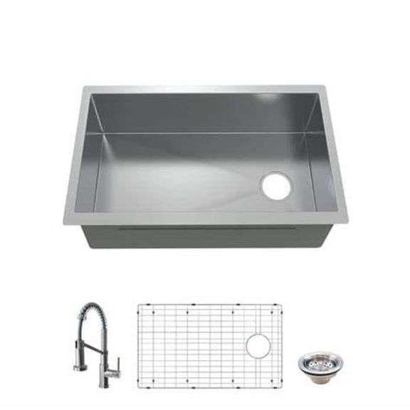 GLACIER BAY AllinOne Zero Radius Undermount 16G Stainless Steel 27 in