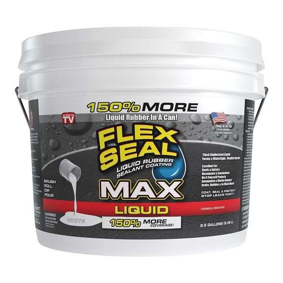 Flex Seal Liquid MAX 2.5 Gallon White Liquid Rubber Coating Sealant