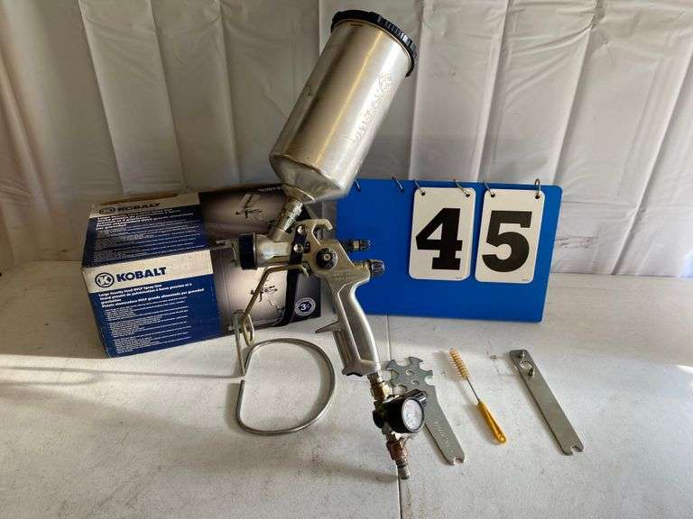 Kobalt HVLP spray gun with large gravity hopper Mayco Auctions