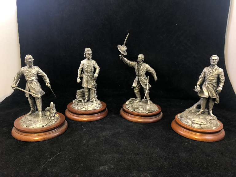 (4) Chilmark Civil War Pewter Figurines "Leaders of Gettysburg" 500/