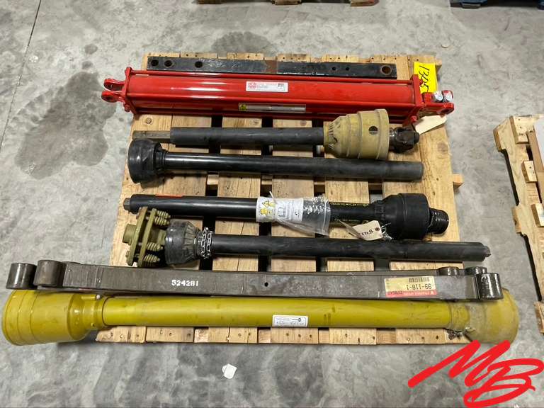 Pallet Lot New Drivelines, Draw Bar, Leaf Springs, 4" x 36" Hydraulic