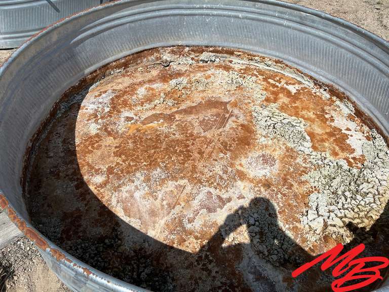 HW Brand Galvanized Stock Tank, 8'x2'D, Been PatchedSeparated Floor Musser Bros Inc