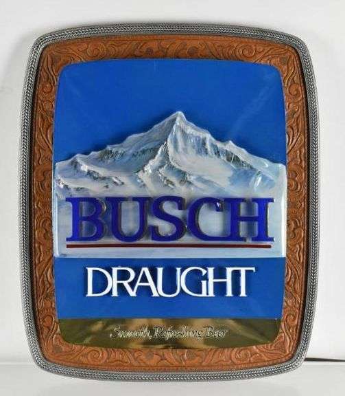 Vintage Busch Draught Light Up Advertising Beer Sign Matthew Bullock
