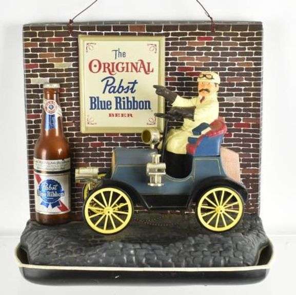 Vintage Pabst Blue Ribbon Light Up Advertising Motion Beer Sign