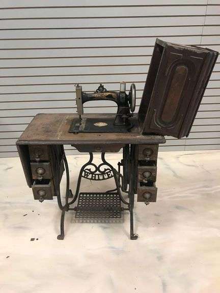 Antique White brand sewing machine - Matthew Bullock Auctioneers