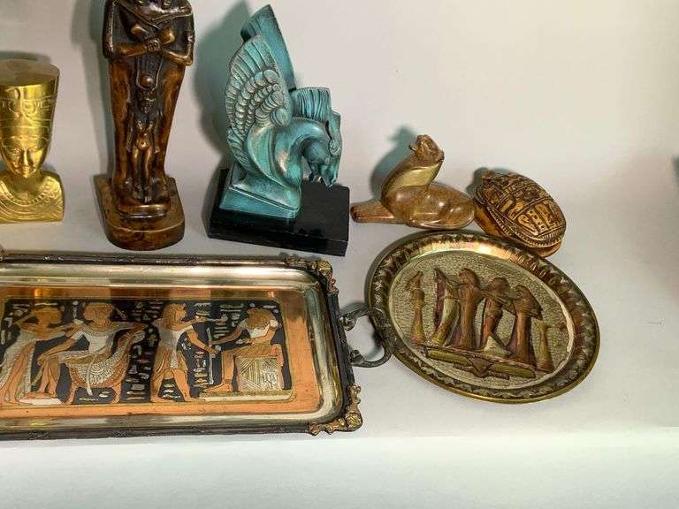 Group of Egyptian decor items Matthew Bullock Auctioneers