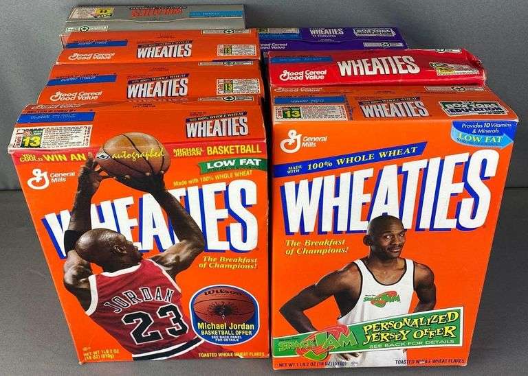 Group of 8 Michael Jordan Wheaties Boxes Matthew Bullock Auctioneers