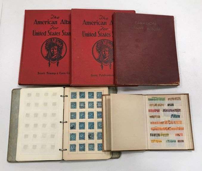 Group of Stamp Collecting Books w/Stamps Matthew Bullock Auctioneers