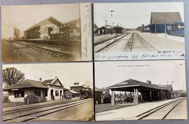 PostcardsTrain Depots Wisconsin Real Photo Matthew Bullock Auctioneers