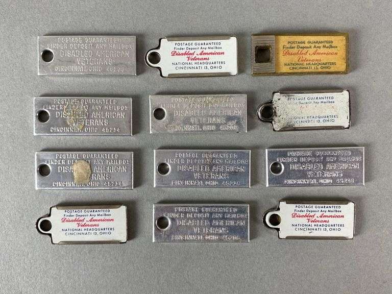 Group of 12 Mini License Plate Keychains Matthew Bullock Auctioneers