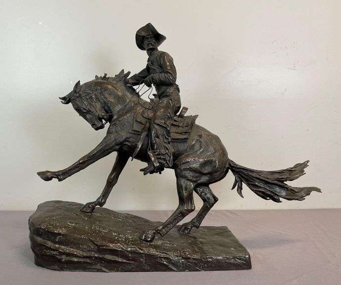 Frederic Remington Cowboy Bronze Statue Matthew Bullock Auctioneers