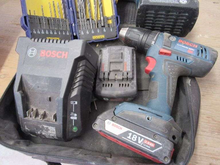BOSCH 18 VOLT LITHIUM ION CORDLESS DRILL, BOSCH CRS180 SAW SAW WITH 3
