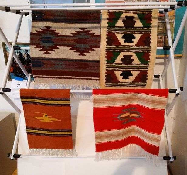 LOT 834 Wool Woven Mats by Ortega Weavers New Mexico McPherson