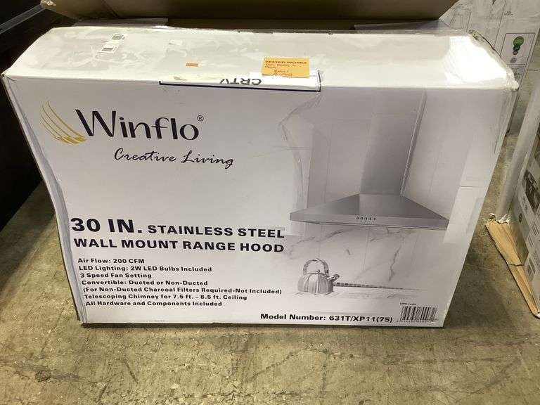 Winflo 30 in. Stainless steel wall mount range hood, fan makes noise