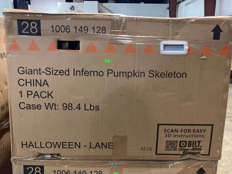 Home Accents Holiday 12 ft GiantSized Inferno Pumpkin Skeleton with