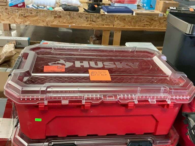 Husky 12 Gallon Professionalduty Storage Container, missing front and