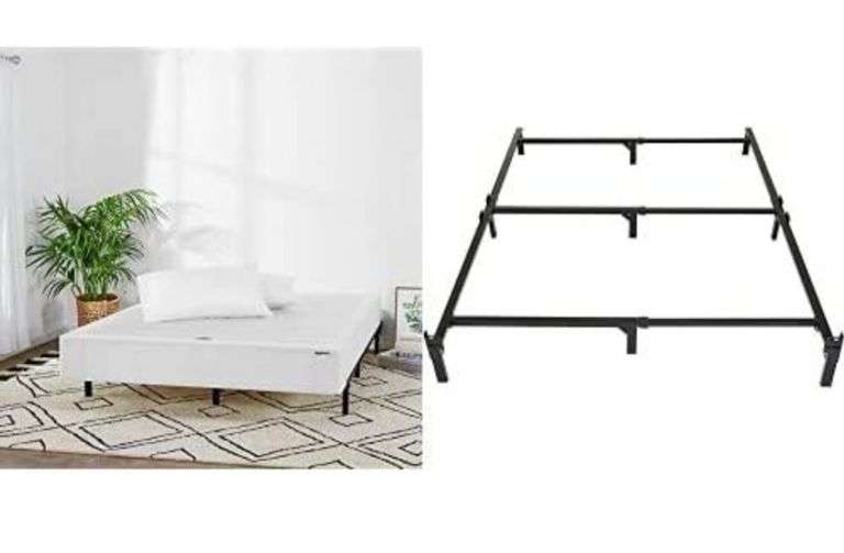 Amazon Basics Smart Box Spring Bed Base, 9 Inch Mattress Foundation, ToolFree Easy Assembly