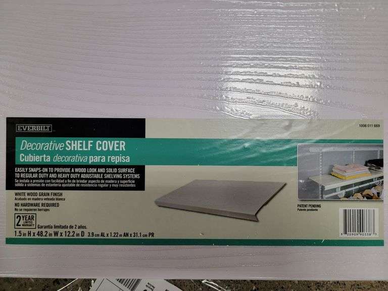 Everbilt 4 ft. x 12 in. Decorative Shelf Cover White Metzger