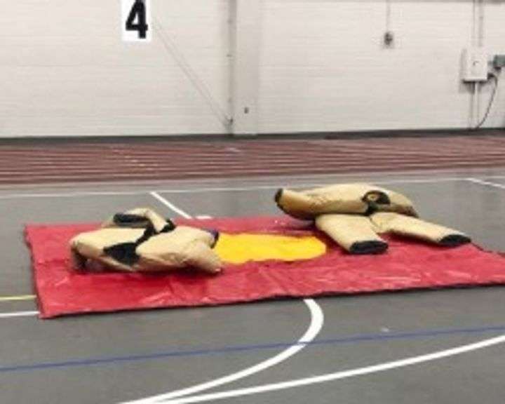 Sumo Suits 2 Sumo Suits, 2 Helmets and wrestling mat 12X12