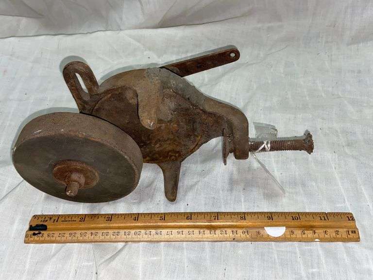 Vintage grinding wheel McLaughlin Auctioneers, LLC