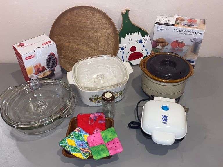 CROCK POT, WAFFLE MAKER, DIGITAL SCALE, MISC KITCHEN McLaughlin