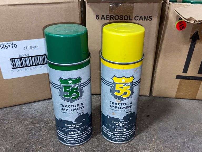 JOHN DEERE GREEN AND YELLOW SPRAY PAINT McLaughlin Auctioneers, LLC