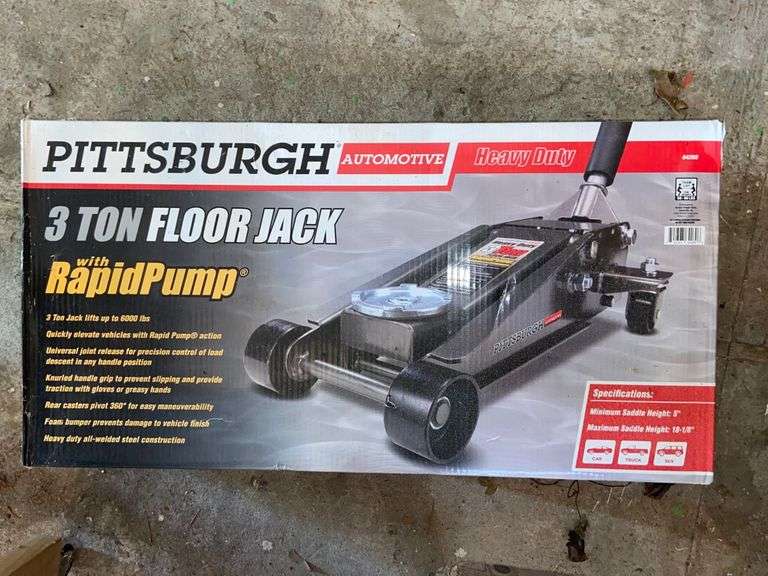 NEW PITTSBURG 3 TON FLOOR JACK - McLaughlin Auctioneers, LLC- mc-bid.com