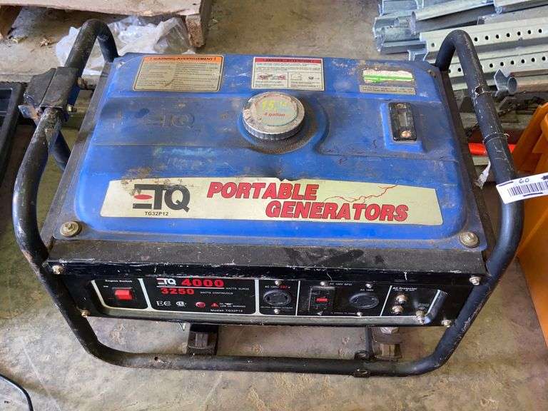 TQ PORTABLE 4000W GENERATOR McLaughlin Auctioneers, LLC