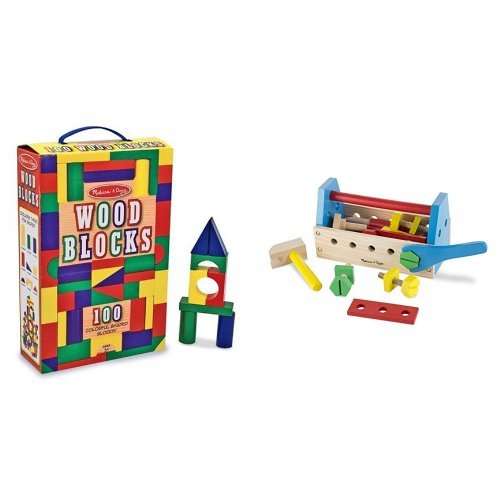 Melissa & Doug Wooden Building Blocks Set (Developmental Toy