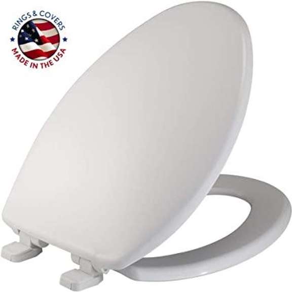 MAYFAIR Just Lift Toilet Seat Lifts up for Easy Cleaning, Elongated