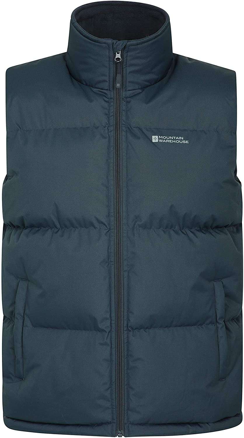 Mountain Warehouse Rock Mens Padded Water Resistant Puffer Vest Warm (Navy Blue) MEDIUM