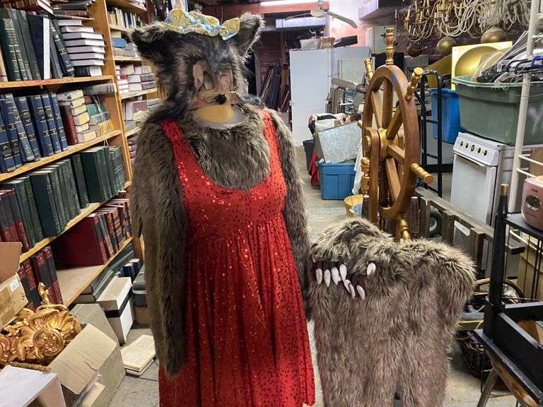 Big Bad Wolf Costume set Head, Pants, gloves, Granny's nightgown