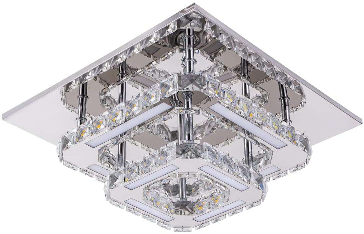 Modern Crystal Ceiling Light Not Dimmable Flush Mount Chandeliers K9