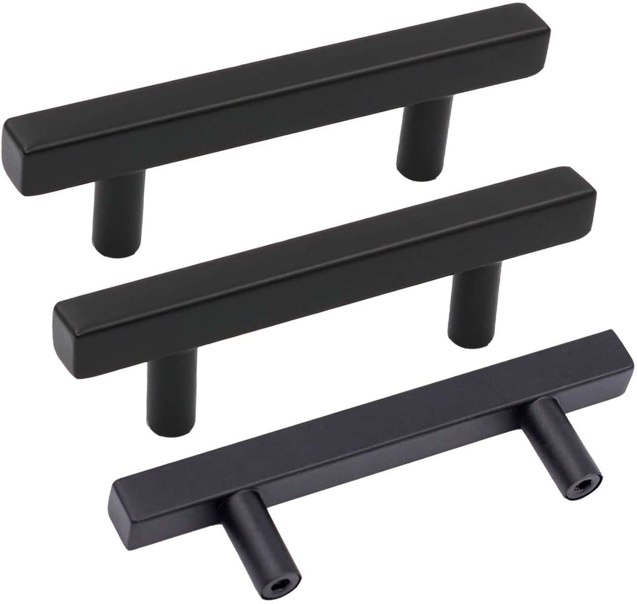goldenwarm 3inch Drawer Pulls Handles Black Matte LSJ22BK76