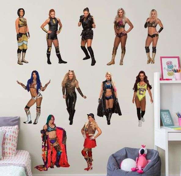 Box of WWE Removable Wall Decals (4 sheets, dimensions in description