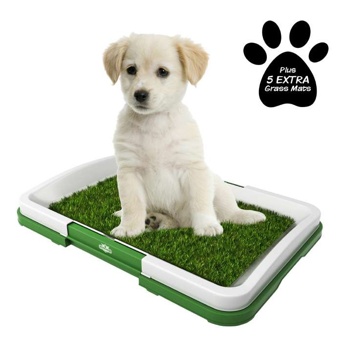 PETMAKER Puppy Potty Trainer Artificial Grass Mat, Tray & 5 Extra